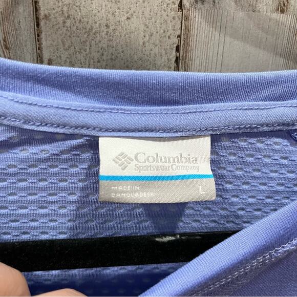 Columbia Women’s Maplegate Blue Performance Shirt Quick Dry Fishing Large - Picture 2 of 7